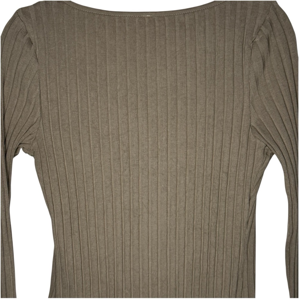 Free People Tilley Fallen Rock Tan Ribbed Button Down Cardigan Size Large NWT - Picture 9 of 12